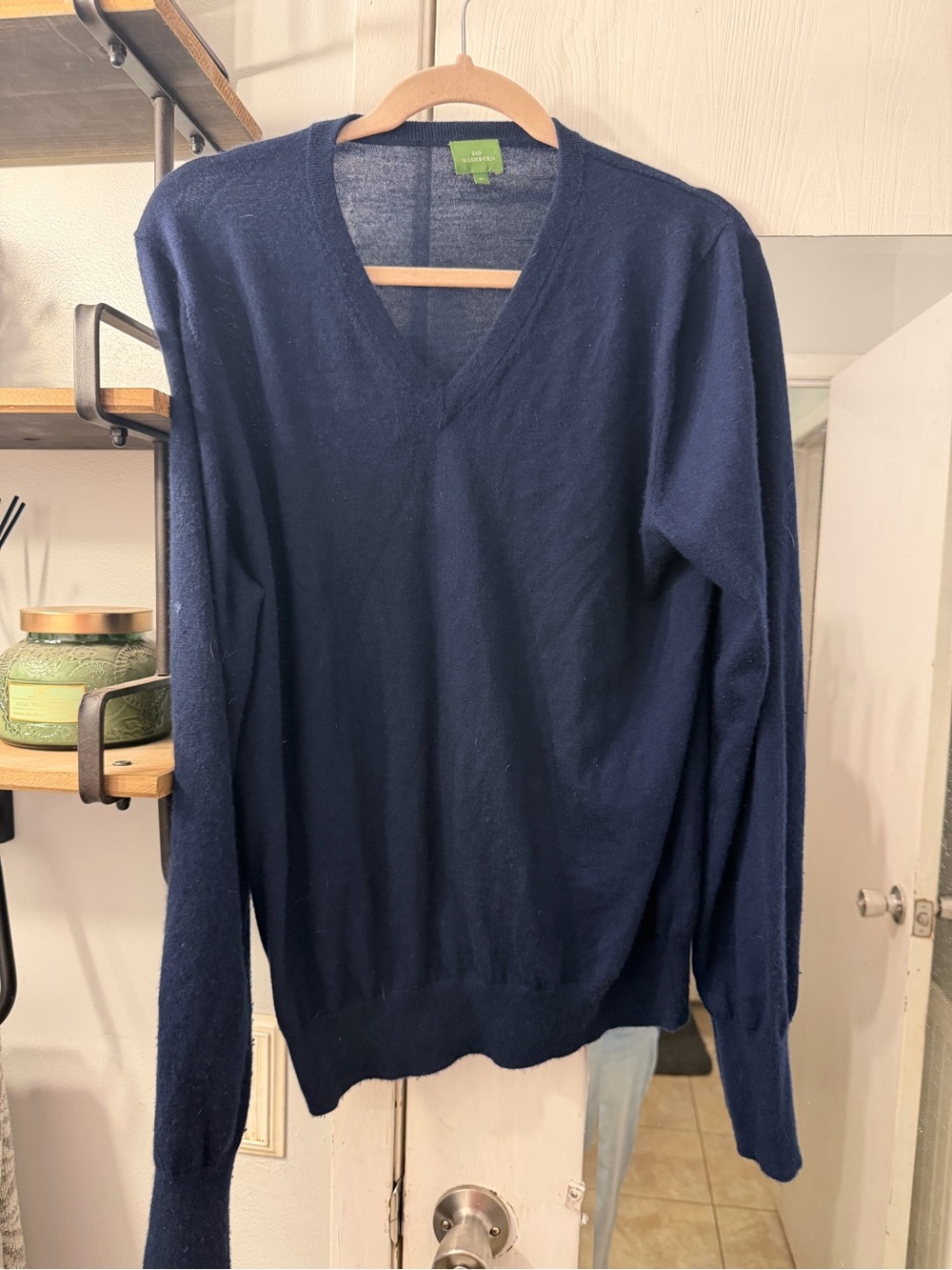 Sid Mashburn Men's Cashmere Navy V-Neck Sweater